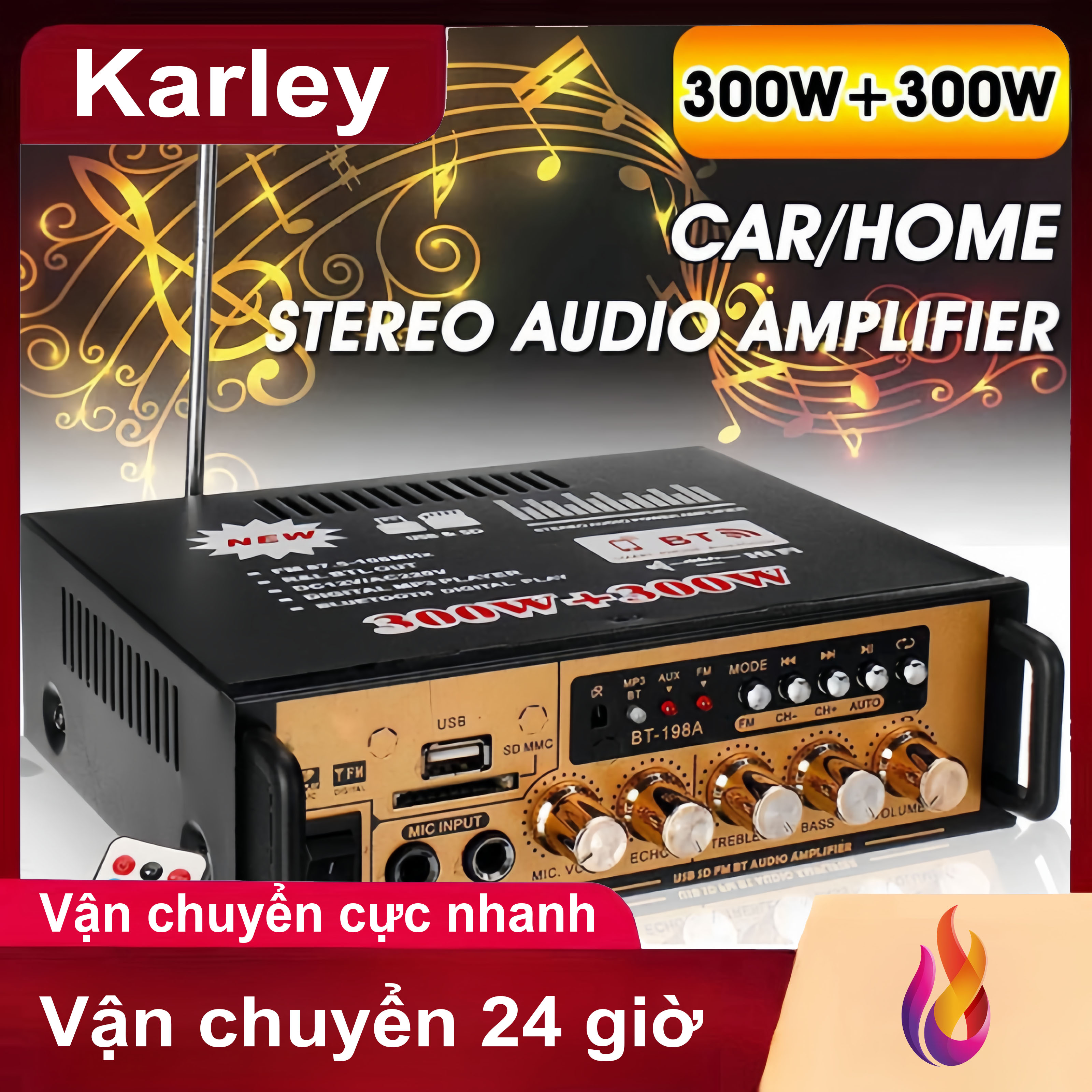 BT-198 bộ khuếch đại công suất thiết bị khuếch đại âm thanh chuyên nghiệp, bộ khuếch đại karaoke, bộ khuếch đại bluetooth