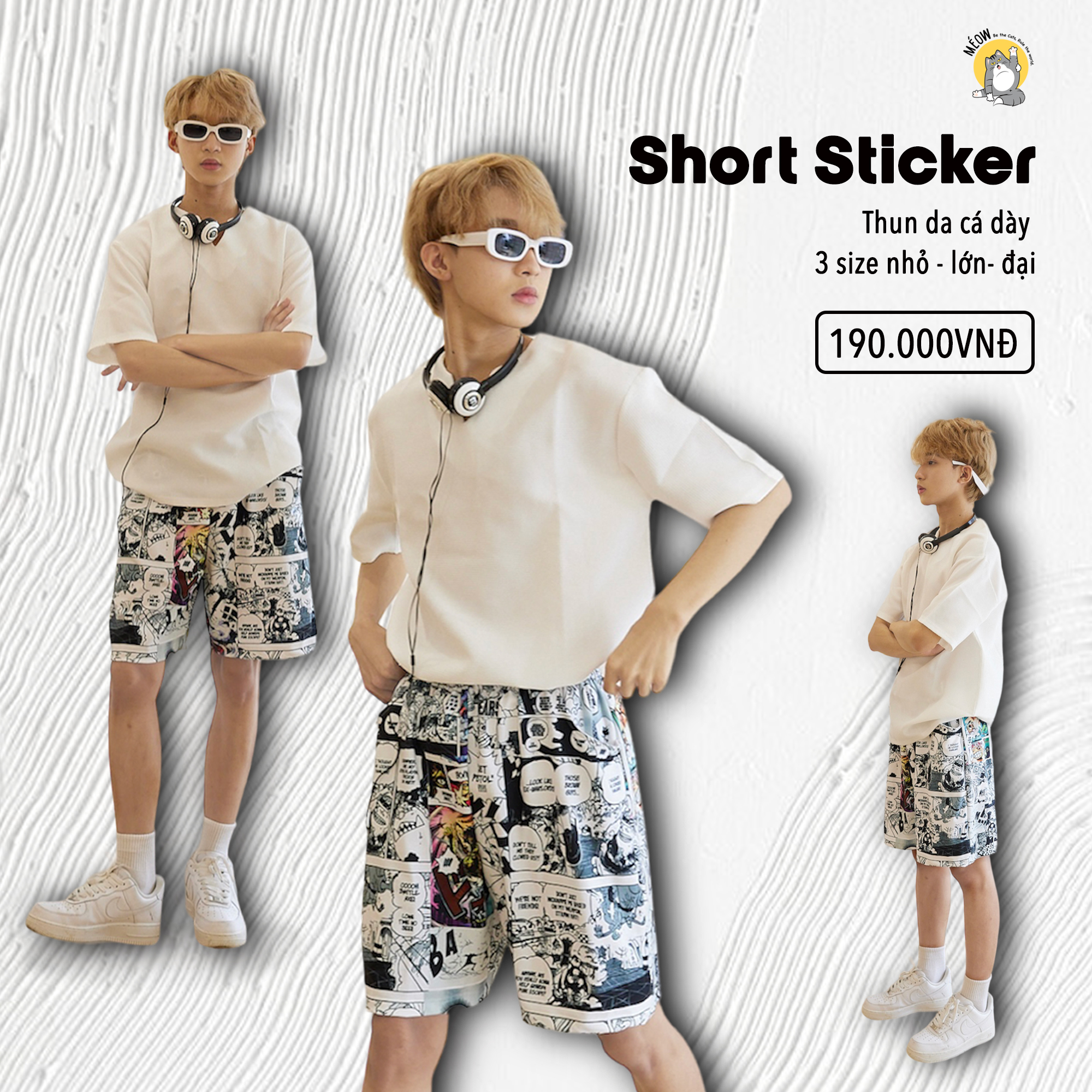 - - quần short hoạ tiết - Made by Méow