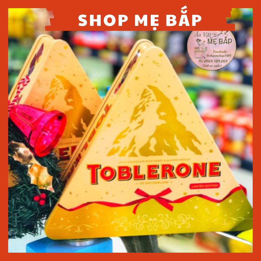 Kẹo socola toblerone hộp thiếc 200g - hộp thiếc chocolate tết bản giới hạn - shop mẹ bắp