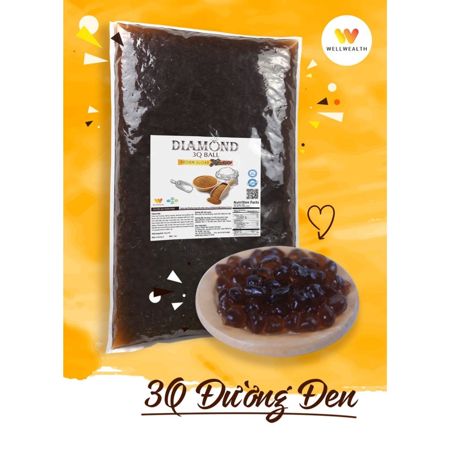 Trân Châu 3Q Đường Đen Special Diamond 2kg ( Không chất bảo quản) - Hàng cận date