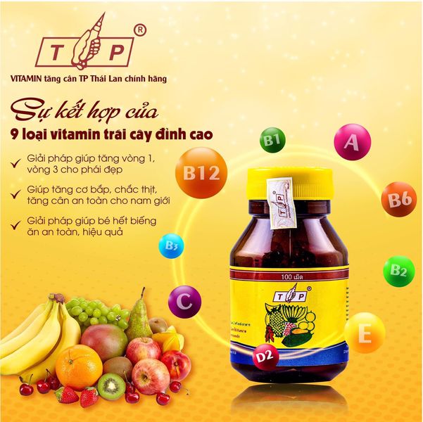 Viên Uống Vitamin Tăng Cân TP thái Lan chính hãng có mã check