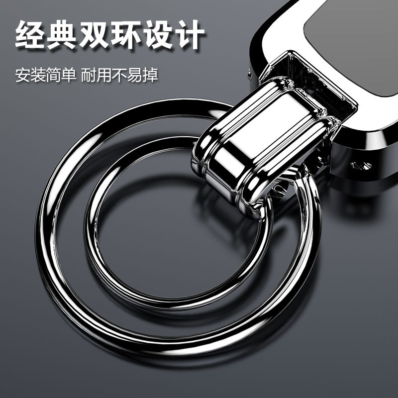 Móc khóa ô tô nam cao cấp cá tính sáng tạo logo ô tô tùy chỉnh chống thất lạc thắt lưng móc chìa khóa kim loại mặt dây chuyền