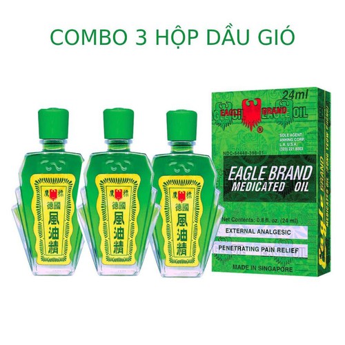Combo 3 chai Dầu gió xanh 2 nắp