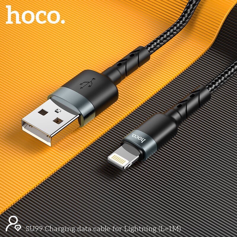 Dây sạc hoco su99 iphone/micro/type-c 1m sạc nhanh 2.4a, dây bọc dù chống rối, chống đứt - hàng chính hãng bh 12 tháng