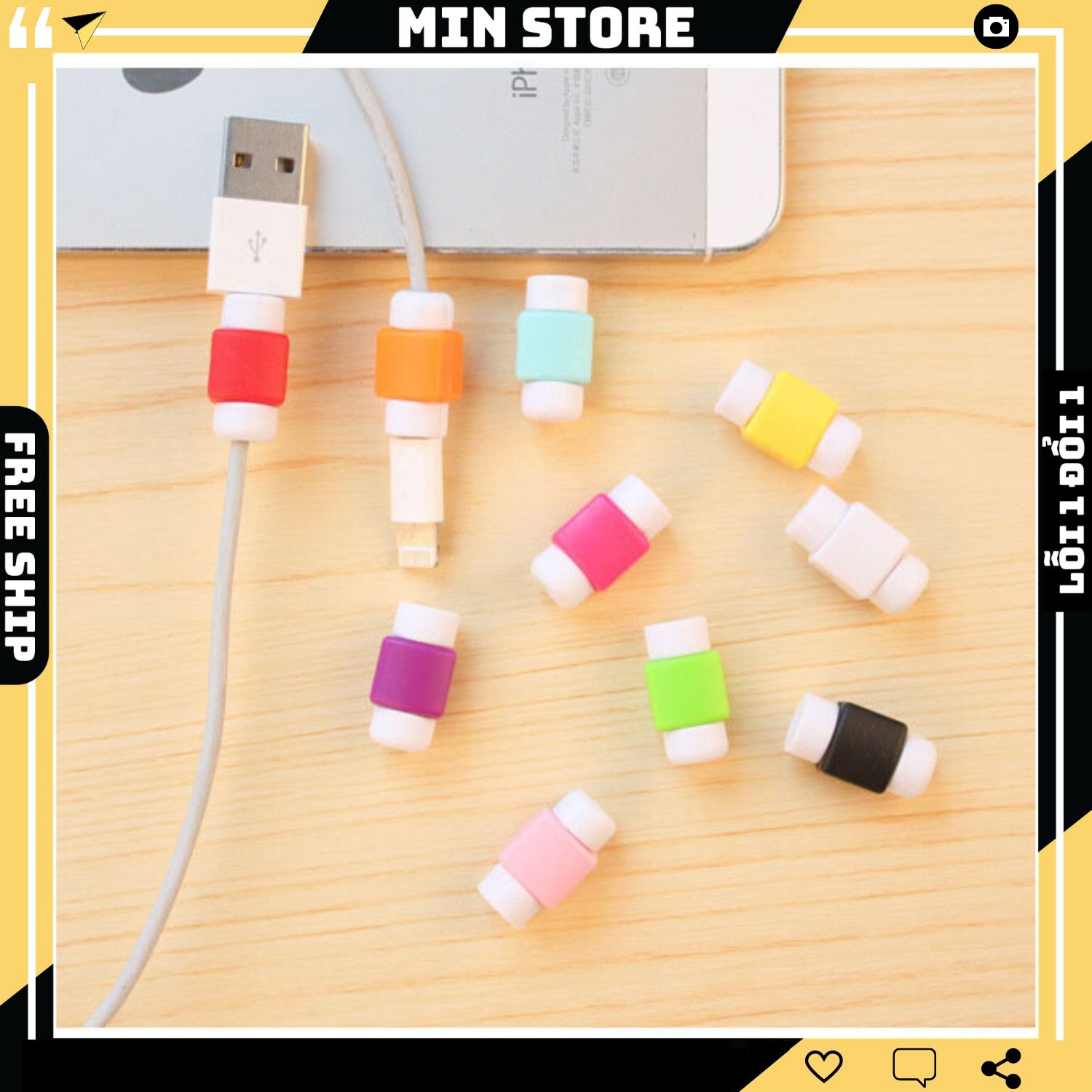 ( Combo 2 Cái ) Nút Bảo Vệ Đầu Cáp Sạc Đầu Tai Nghe Chống Va Đập Đứt Gãy - Min STORE