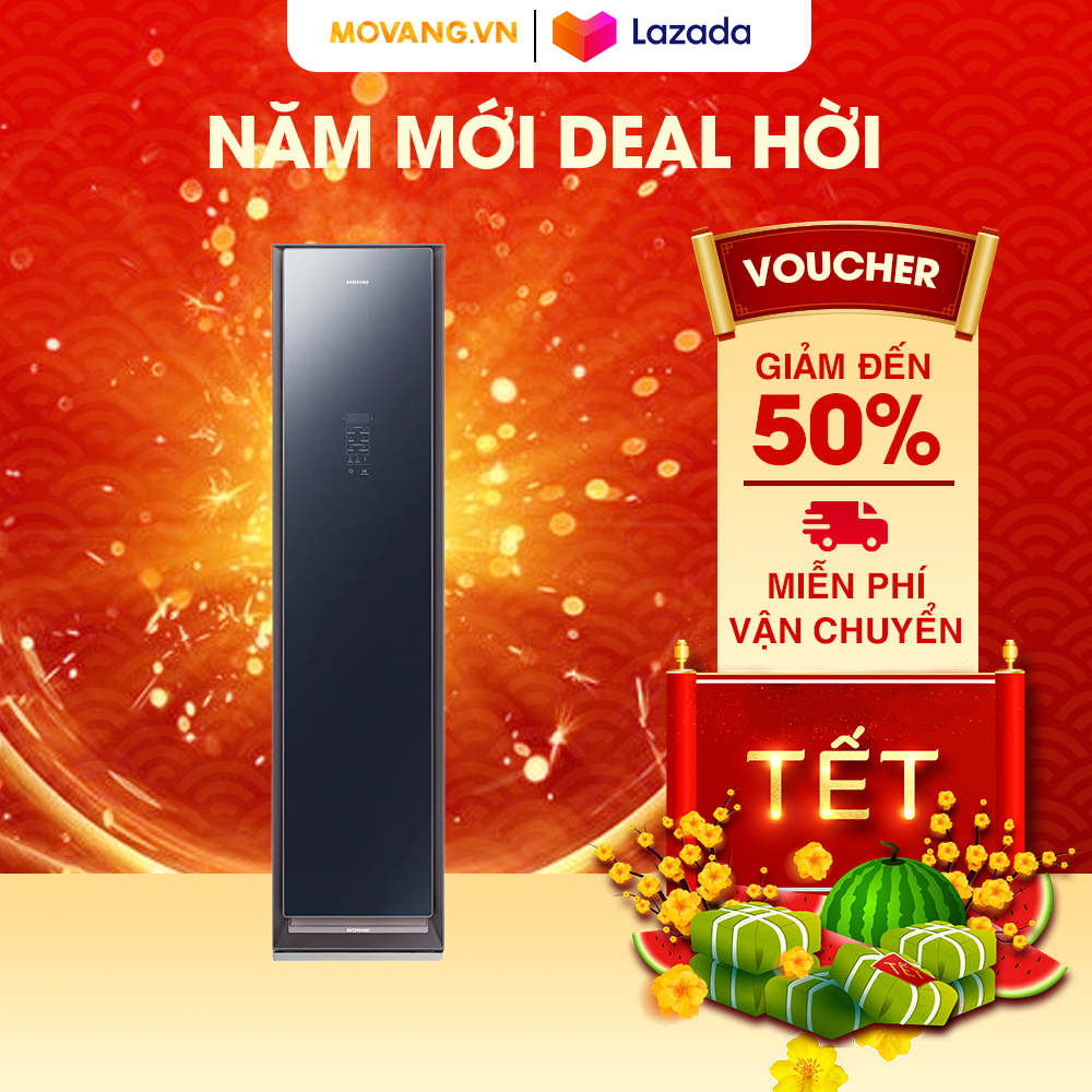 [GIAO TẠI HCM][HCM][TRẢ GÓP 0%] Tủ chăm sóc áo quần thông minh Samsung DF60R8600CG/SV Mới 2020. Chế độ Wrinkle care chống nhăn Công nghệ JetSteam vệ sinh và làm mới quần áo Chế độ hút ẩm xung quanh Điều khiển bằng smartphone qua ứng dụng