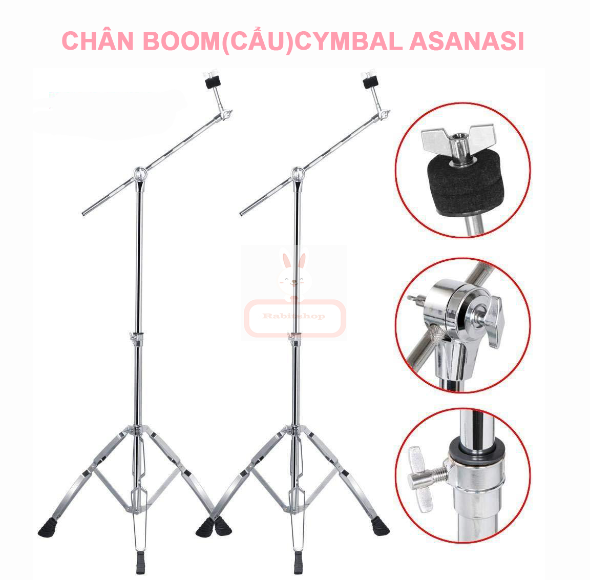 Chân BoomCymbal Asanasi Kép Đôi Chắc Chắn Cho Dàn Trống