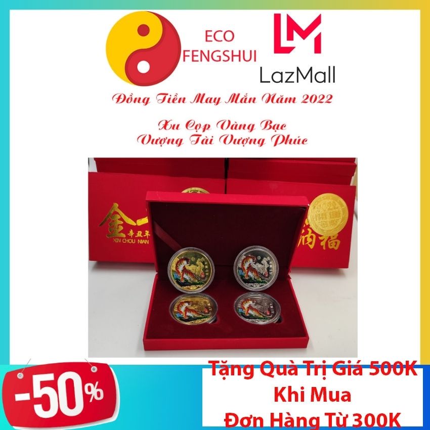 [Kèm Hộp Cao Cấp] - Đồng Xu Cọp Vàng May Mắn - Mang Tài Lộc -Sức Khỏe Đến Cho Mọi Nhà Trong Năm Nhâm Dần 2022 – Eco Fengshui