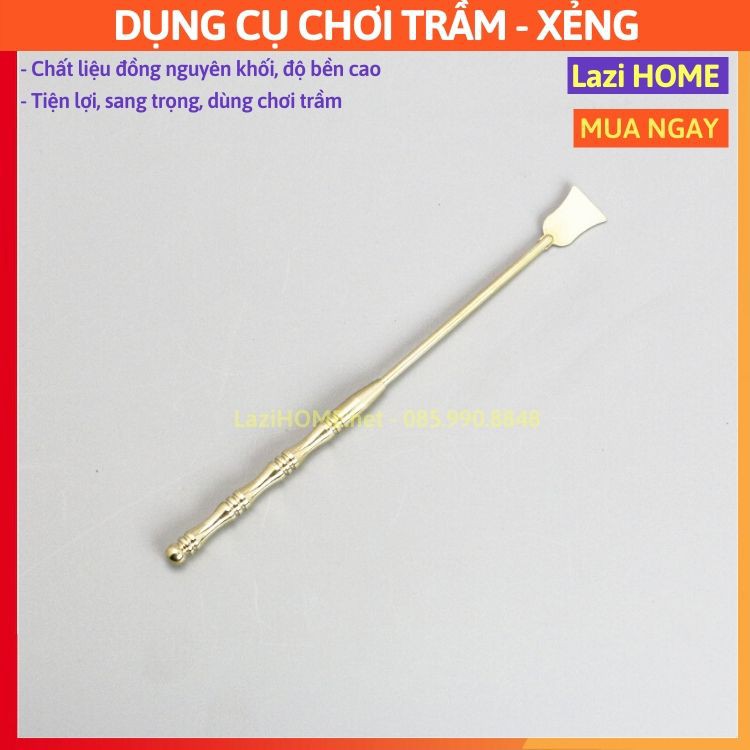 Dụng Cụ Đốt Trầm Hương,  Xẻng chế tác chất liệu Đồng Nguyên Chất - Nâng Tầm Chơi Trầm