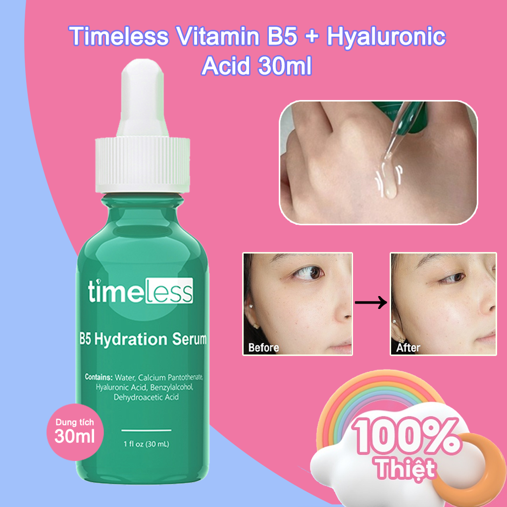 CHÍNH HÃNG✨ Tinh chất Timeless Vitamin B5 + Hyaluronic Acid Serum 30ml Làm Dịu & Giúp Phục Hồi Da