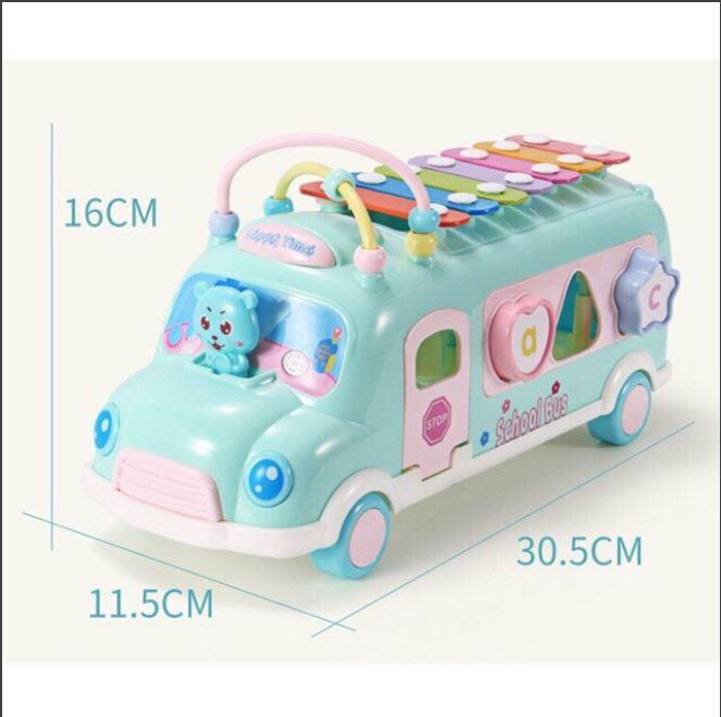 ĐỒ CHƠI THẢ HÌNH KHỒI CHO BÉ XE BUS, HỘP NHẠC - HÀNG CAO CẤP