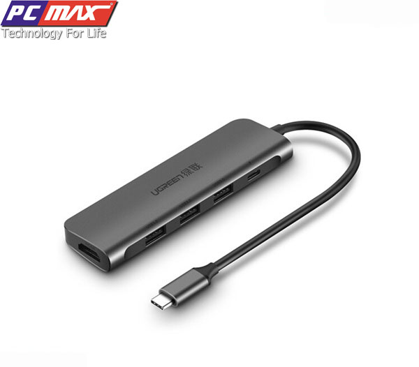 Cáp usb type-c sang hdmi và 3 cổng usb 3.0 ugreen 50209 - hàng chính hãng