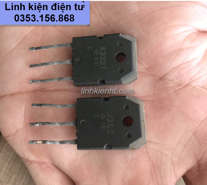 Linh kiện cặp mosfet sò âm thanh k2221 j352 2sk2221 2sj352 chính hãng tháo máy