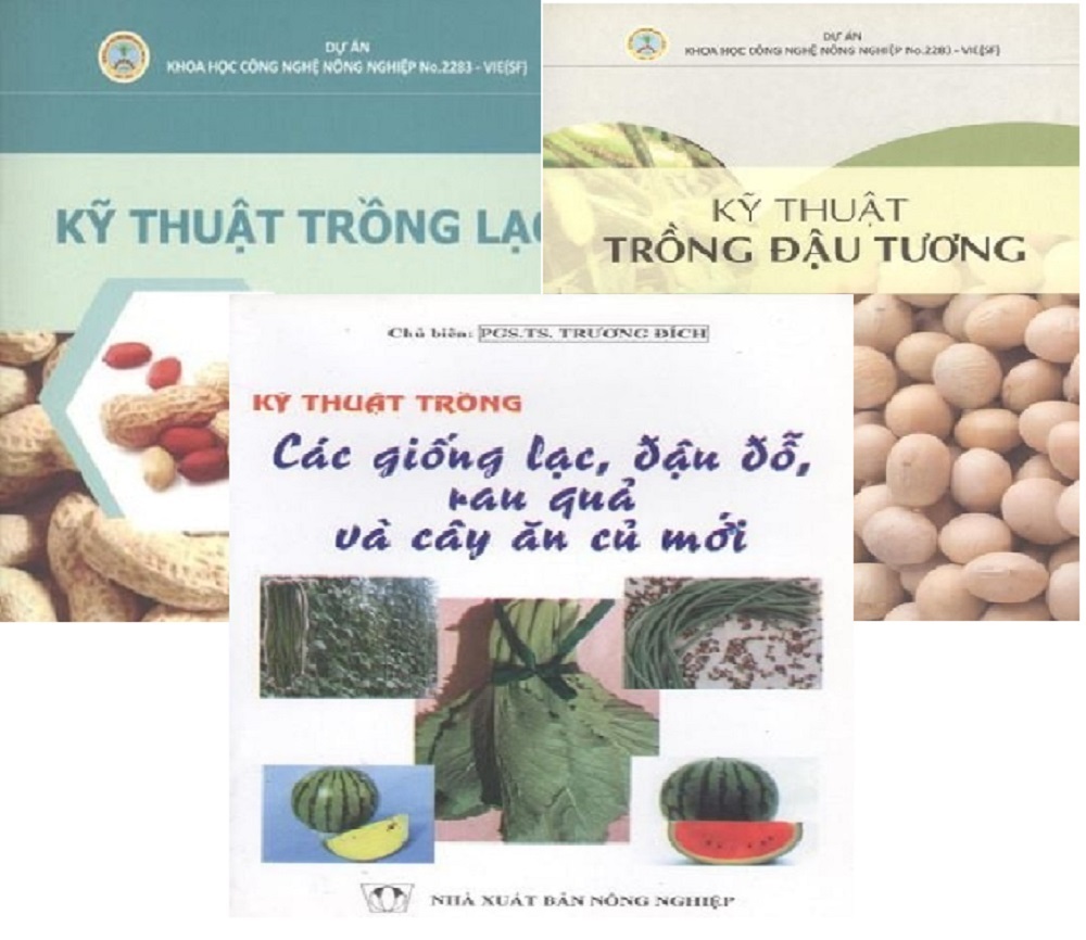 Sách - Kỹ Thuật Trồng Đậu Tương - Trồng Lạc -  Trồng Các Giống Lạc, Đậu Đổ, Rau Quả Cà Cây Ăn Củ Mới ( 3 Quyển )