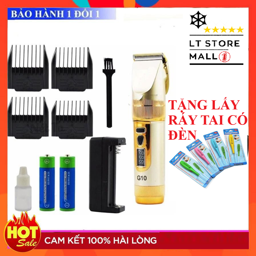 Tông Đơ Cắt Tóc Thương Hiệu Nhật G10 TẶNG PIN DỰ PHÒNG Tặng Nhiều Quà Tặng- Tăng Đơ Hớt Tóc Người Lớn (Lưỡi Sứ)