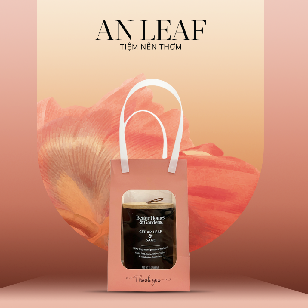 Túi giấy Kraft đựng quà tặng, nến thơm AN Leaf chuyên dùng siêu xinh