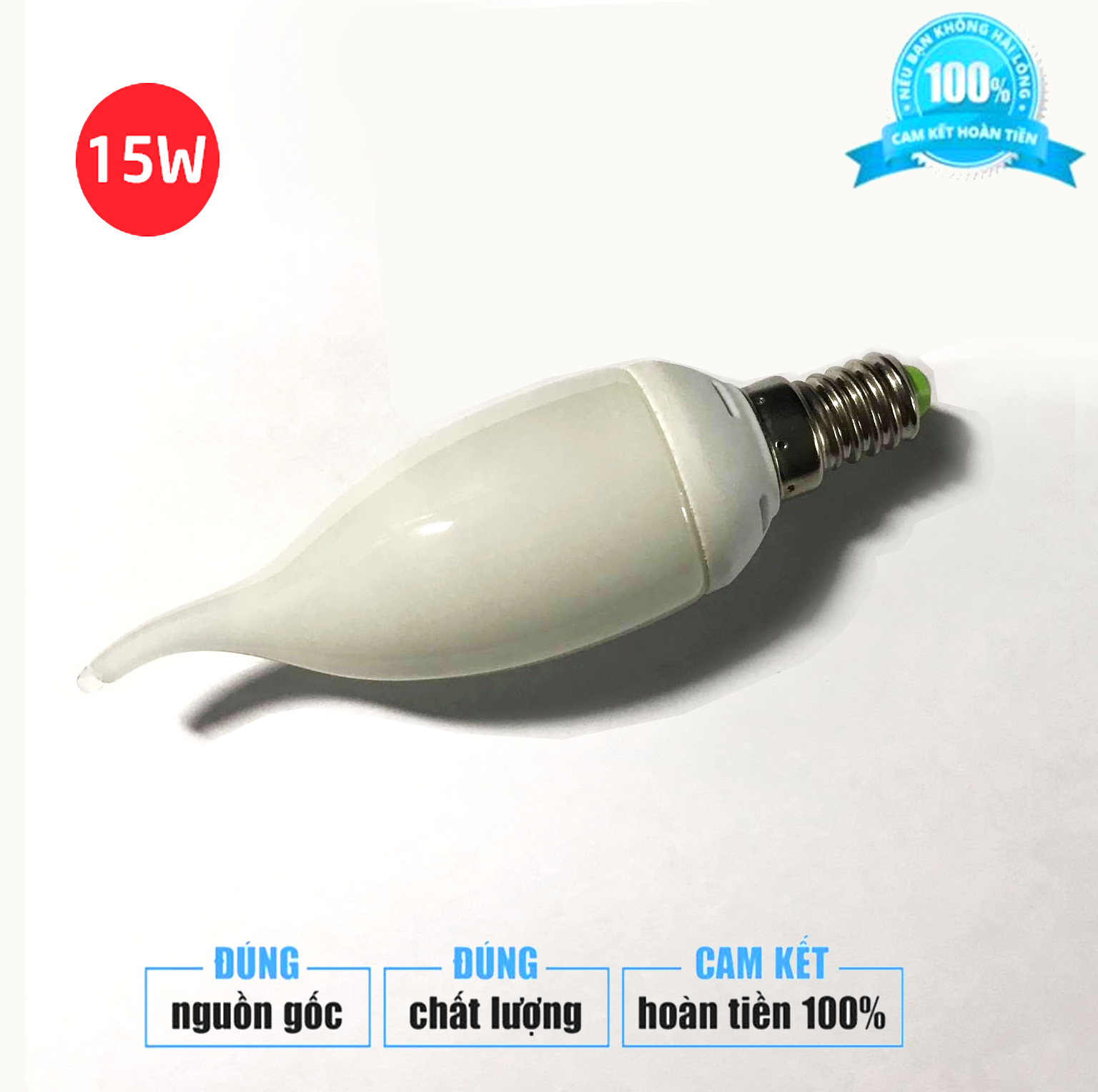 Bóng đèn nến- Đèn trái ớt ( Đèn nhót ) E14 5W -15W (ánh sáng trắng+vàng) - Tuổi thọ 20.000h