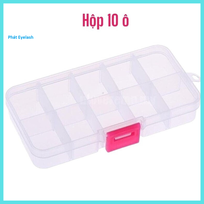 Hộp đựng mi fan_hộp nhựa 10 ô đựng phụ kiện, mi fan, nail, đồ trang sức,hộp đựng móng giả_phụ liệu nối mi