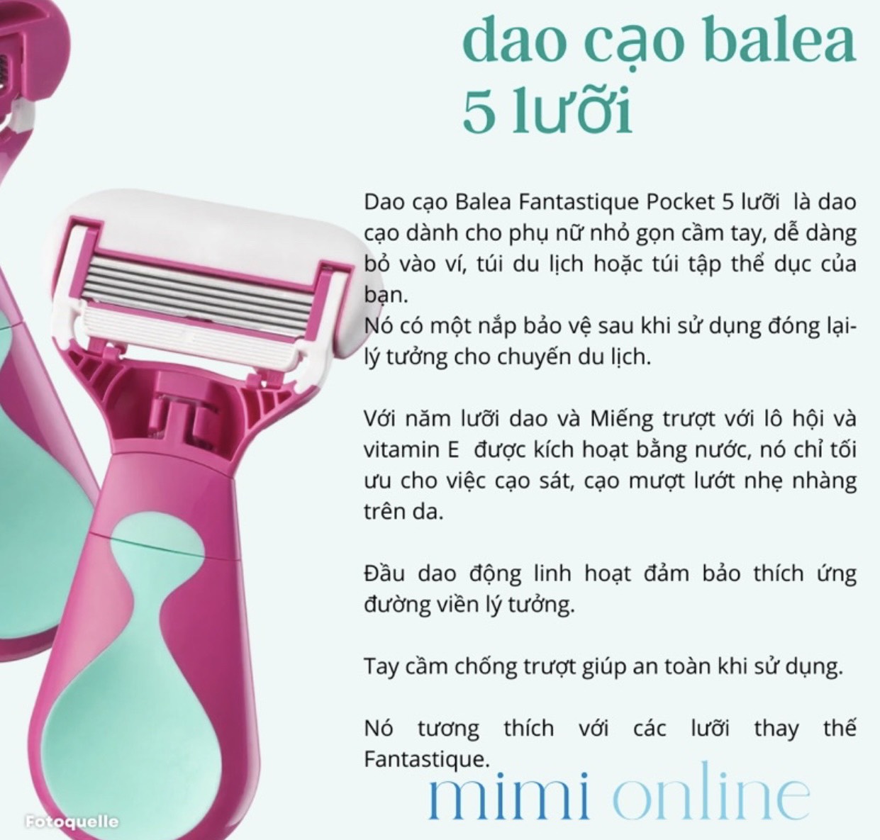 Dao cạo Bikini Balea Fantastique Pocket - 5 Lưỡi