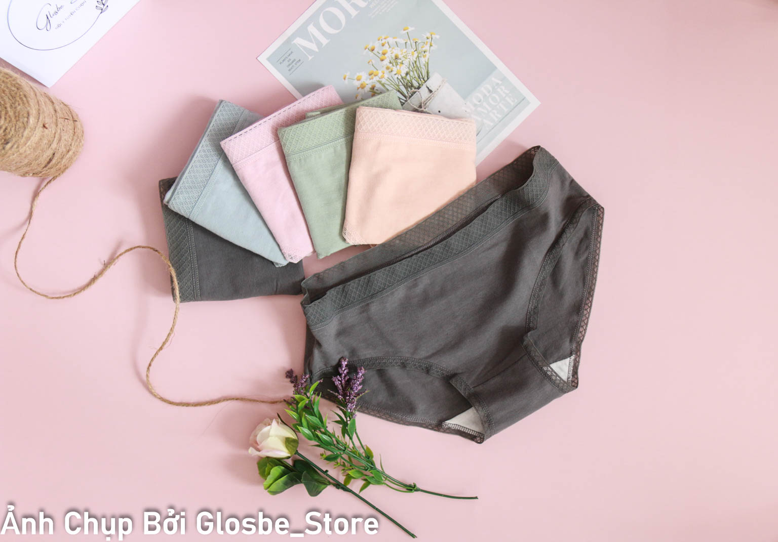 Quần Chíp Nữ/lót nữ/sịp nữ cotton viền ren+Set 5 quần lót màu ngẫu nhiên