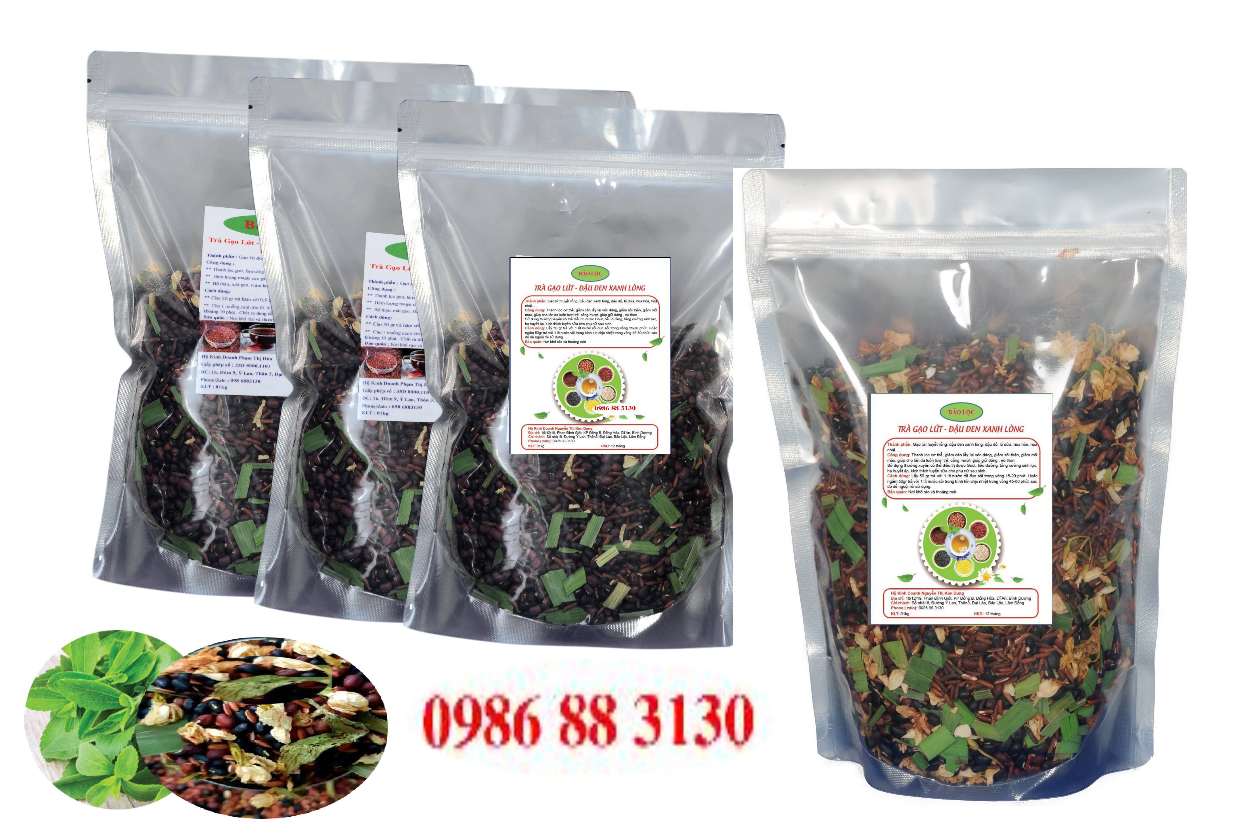  Trà gạo lức đậu đen giảm cân thanh nhiệt mát gan lợi sữa   MS   -  01kg  - Ngũ vị 