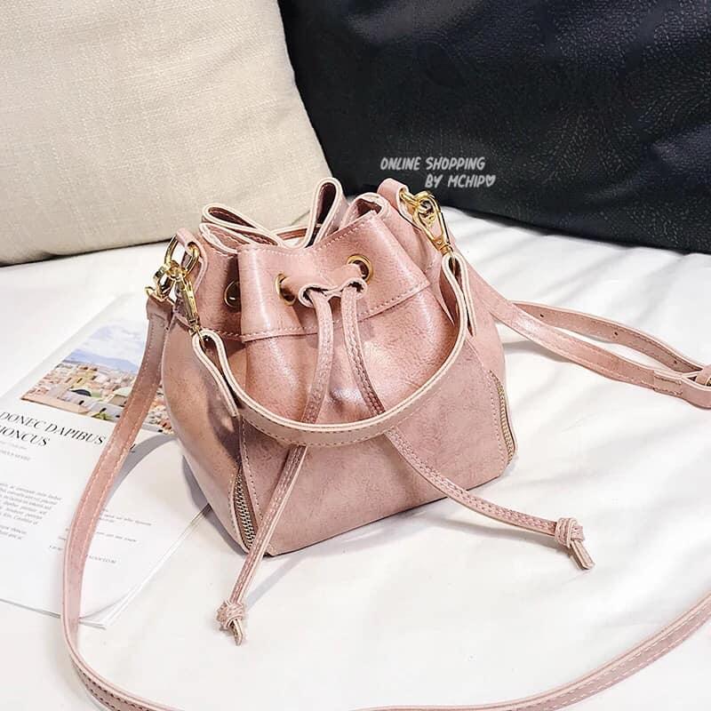 Túi xách Hàn Quốc kiểu retro dây rút xinh thời trang