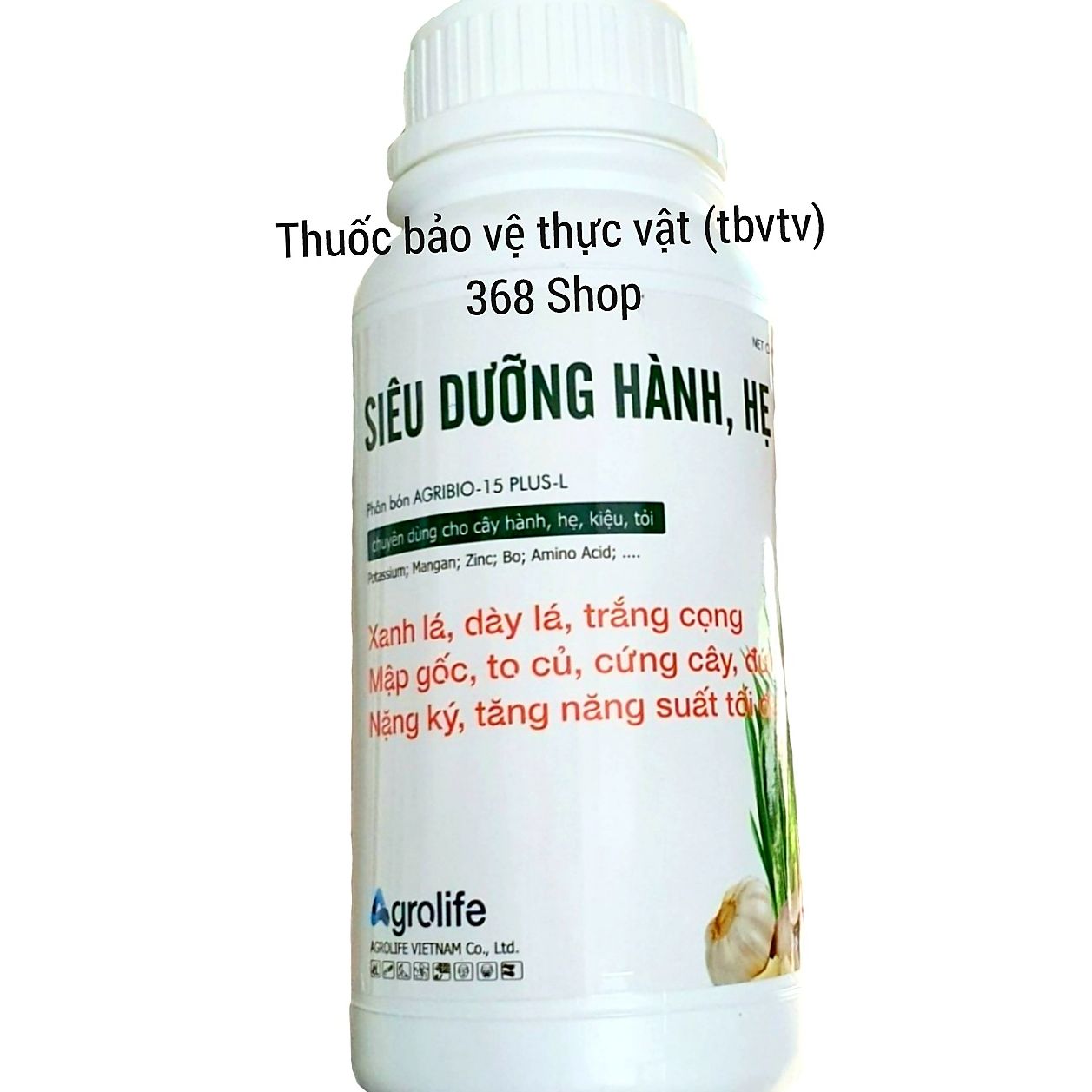 💎 Phân bón AGRIBIO - 15 PLUS-L 🌱 SIÊU DƯỠNG HÀNH, HẸ (500ml)