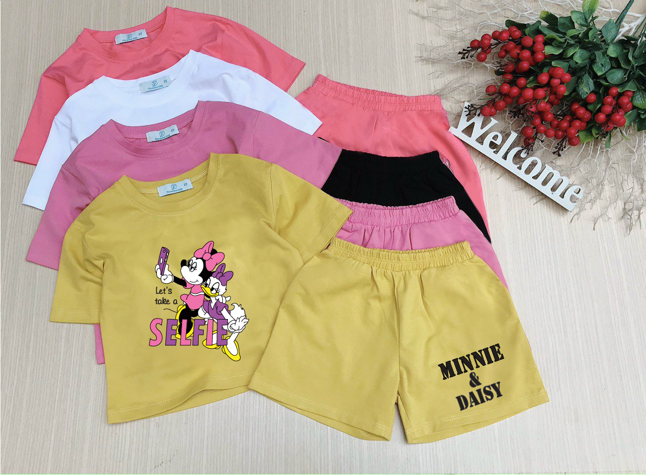 Set 2 bộ đồ cho bé gái minnie & daisy từ 8kg đến 25kg