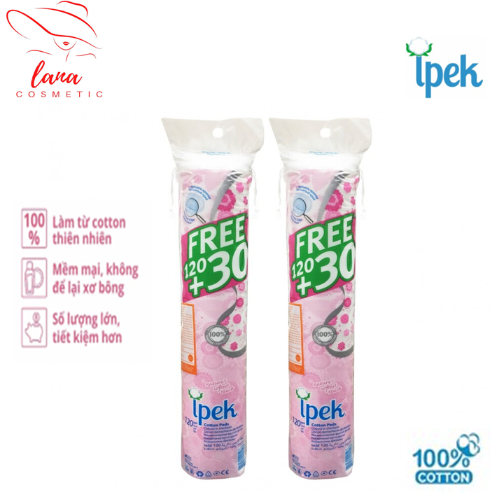 Bông tẩy trang ipek thổ nhĩ kỳ 150 miếng - tẩy trang