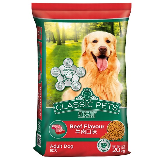 Thức ăn hạt cho chó trưởng thành vị bò - classic pet adult dog