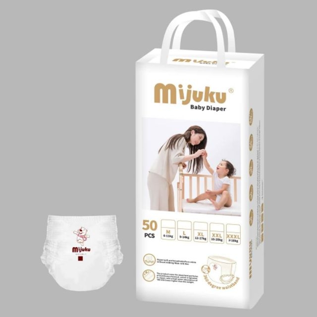 Bỉm Mijuku cao cấp đủ size hàng chuẩn công ty 1 bịch 50 miếng Sỉ SLL