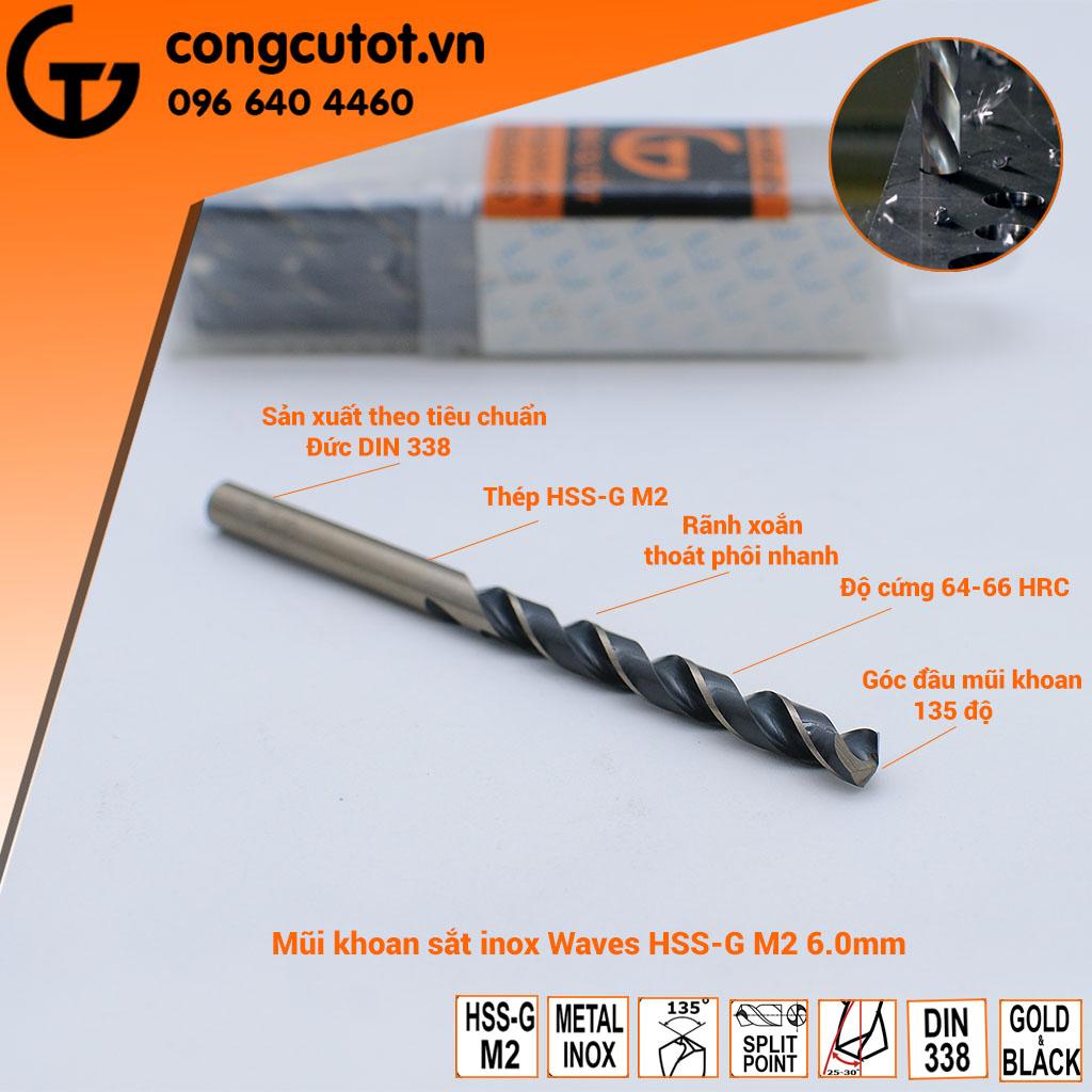 Mũi khoan sắt, inox Wave các cỡ