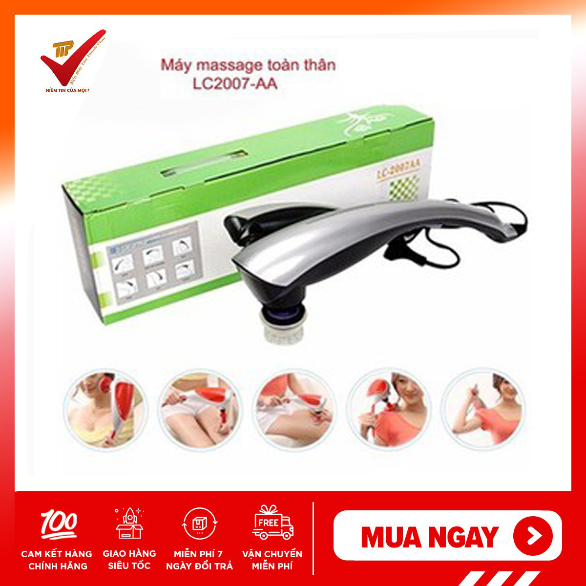 Máy mát-xa cầm tay 3 đầu king massger lc-2007aa