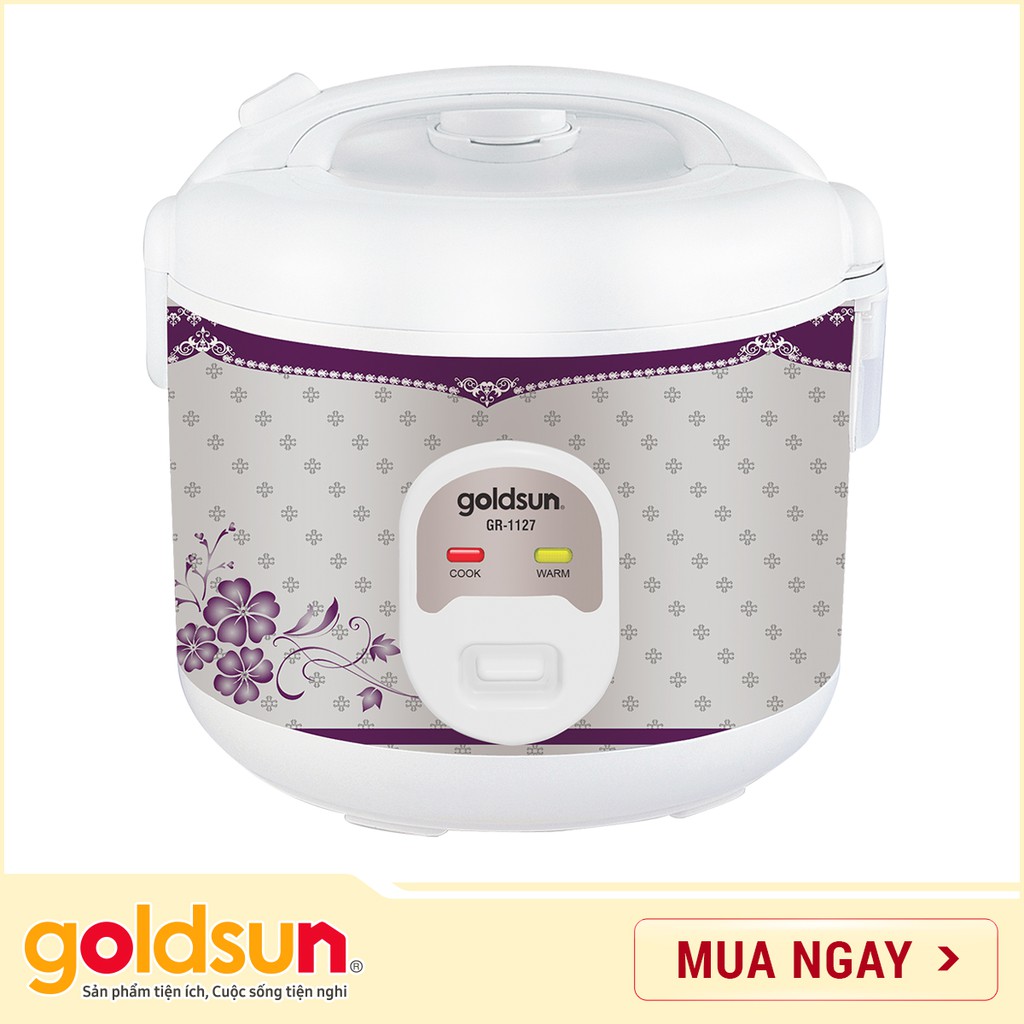 Nồi cơm điện Goldsun 1.2 lít GR-1127 NEW. Thiết kế hiện đại, màu sắc trang nhã Lòng nồi bằng hợp kim nhôm Tiêu chuẩn chất lượng , bảo hành chính hãng.