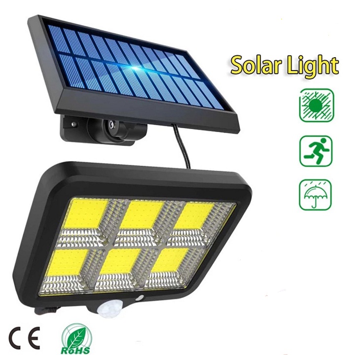 Đèn năng lượng mặt trời cảm ứng hồng ngoại 120COB cao cấp