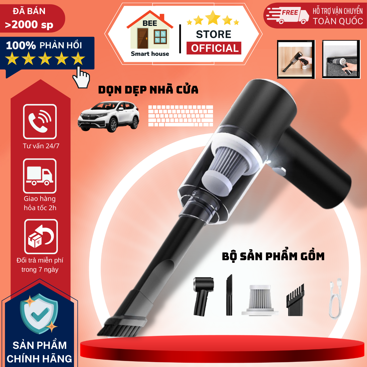 Máy hút bụi mini cầm tay không dây sạc pin, Máy hút bụi cầm tay gia đình, hút bụi ô tô, nhà cửa, Lực hút 9000PA siêu mạnh, Thiết kế sang trọng, Máy hút bụi cầm tay, máy hút bụi không dây, may hut bui mini cầm tay,May hut bui cam tay