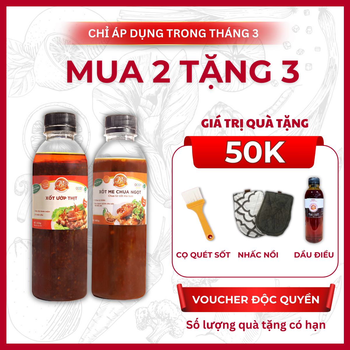 Combo Sốt Ướp Thịt Nướng BBQ & Sốt Me Chấm Thịt Nướng 400g Bếp Xuyên Việt - Tiệc Nướng Bùng Vị chỉ từ 5 phút