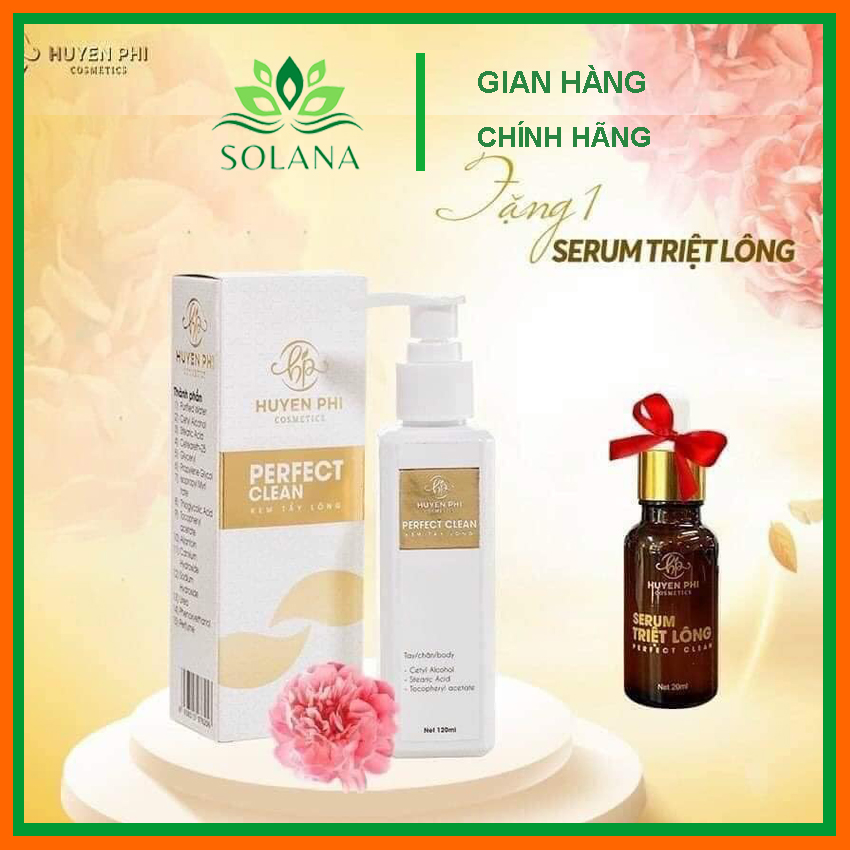 Kem tẩy lông huyền phi, kem triệt lông tận gốc huyền phi chính hãng 120ml tặng 1 serum triệt lông vĩnh viễn, tẩy sạch lông nách, râu, vùng bikini, chân; tay không đau, không mọc lại solana