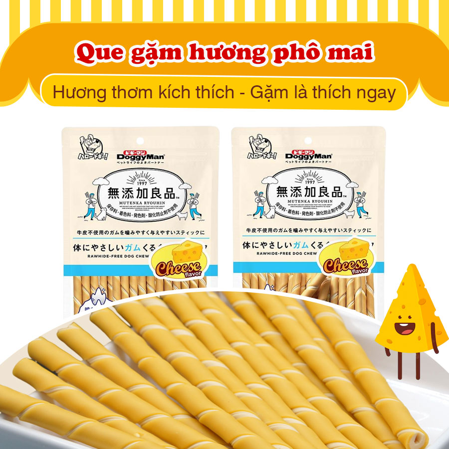 Xương que gặm hương phô mai cho chó - DoggyMan (gói 120g)