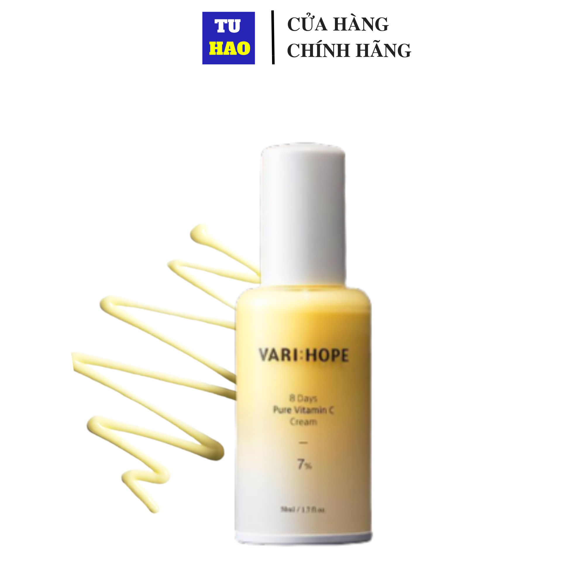 Kem Dưỡng Vitamin C Nguyên Chất Dưỡng Trắng, Mờ Thâm VariHope 8 Days Pure Vitamin C Cream 50ml