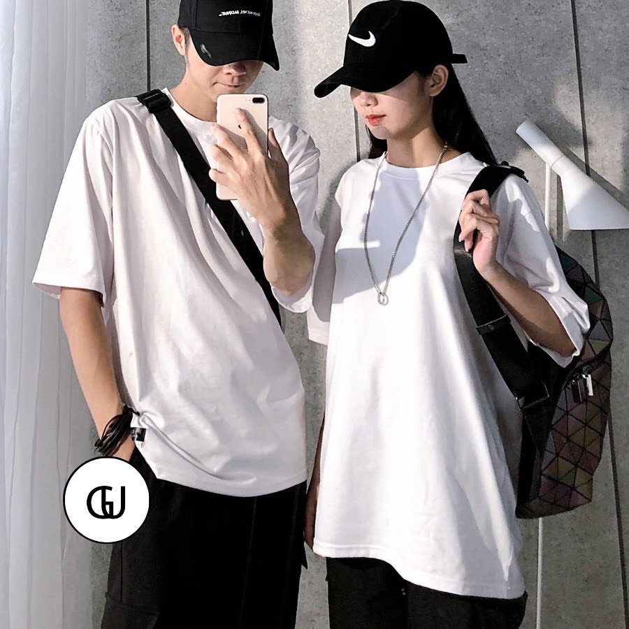 Áo thun tay lỡ unisex - áo thun trơn unisex tay lỡ 09tr