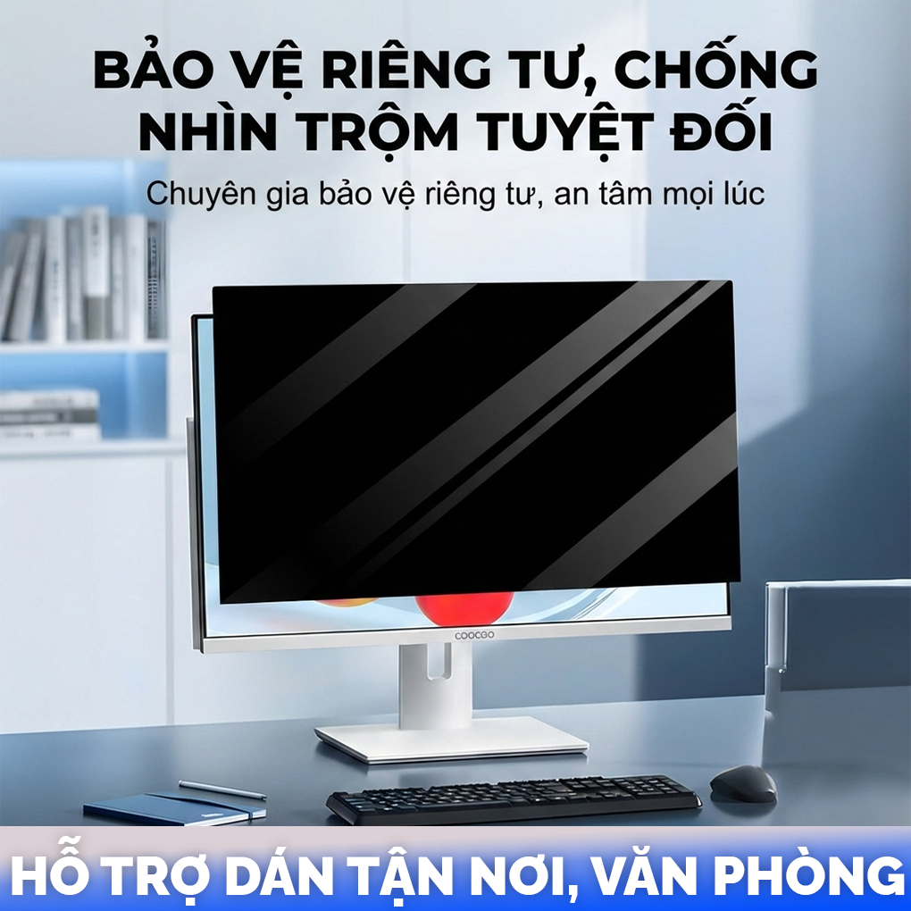 Miếng Dán Chống Nhìn Trộm Màn Hình PC Máy Tính Bàn - Bản Nhám Mờ Chống Mỏi Mắt, Lắp Tháo Rời 2in1 (Tỷ lệ 16:9)