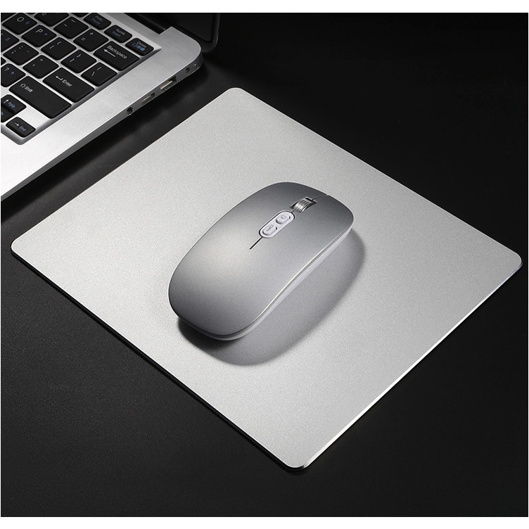 Lót chuột hợp kim nhôm nguyên khối cao cấp mouse pad kiêm bàn di chuột bằng nhôm aluminium mouse pad lotchu-nhom