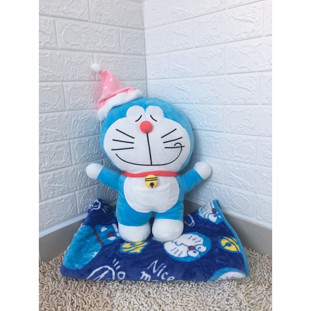 [HCM]Gối mền 3 trong 1 Đôrêmon dễ thương nỉ nhung siêu mịn bộ chăn gối văn phòng gấu bông kèm mền
