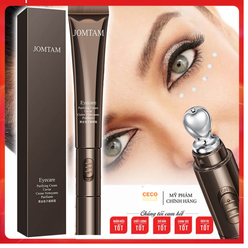 [ GỈAM GIÁ SỐC HCM ] Kem Mát Xa Mắt Trứng Cá Muối Vàng Chạy Điện Jomtam CeCo Shop Serum Mắt Chống Nếp Nhăn Miếng Dán Mắt Con Lăn Mát Xa, Chống Bọng Quầng Thâm, Dụng cụ làm đẹp- CECO