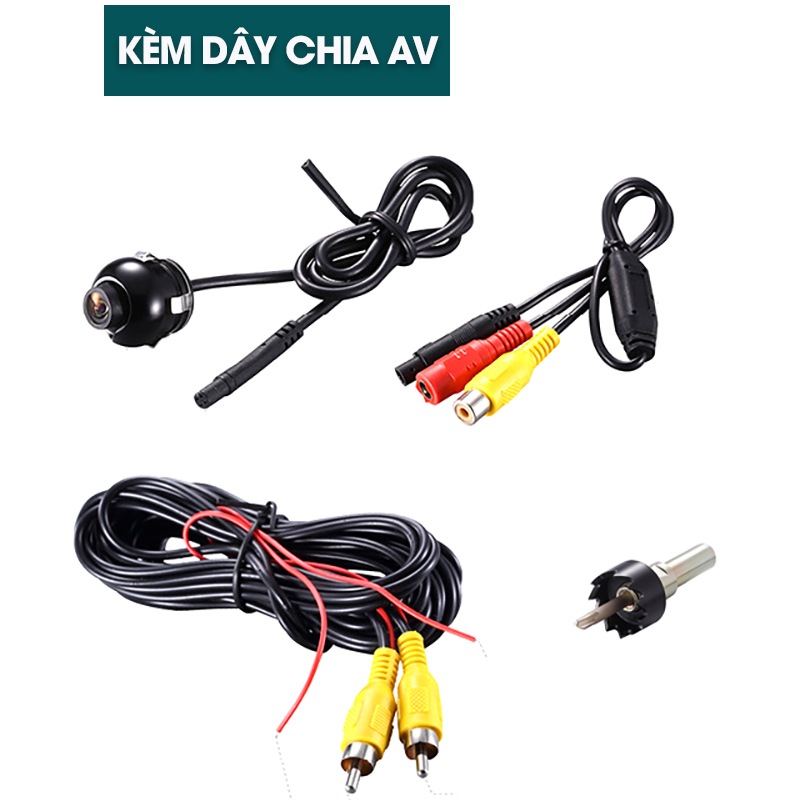 Camera lùi chống nước loại tròn gắn vỏ xe- xoay 90 độ