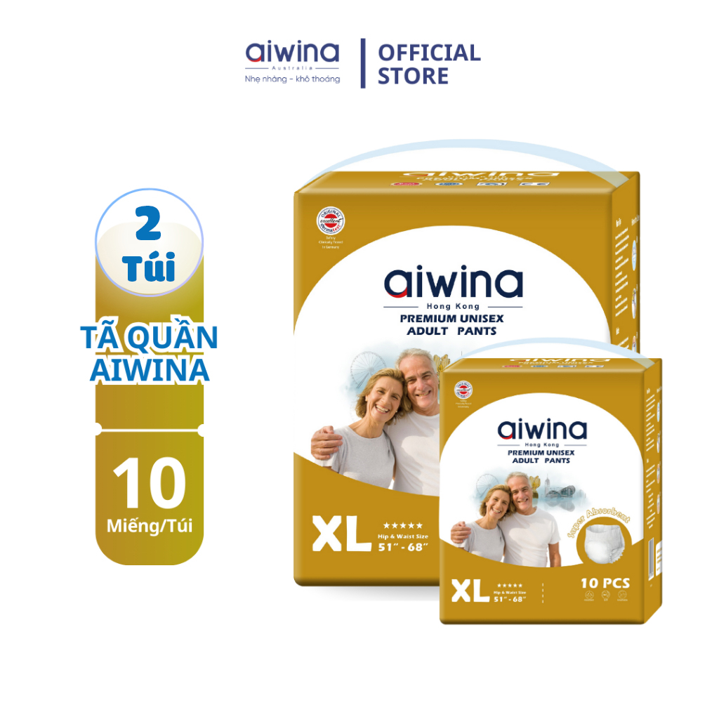Aiwina 2 pack premium ultra-thin and soft breathable adult diapers pants