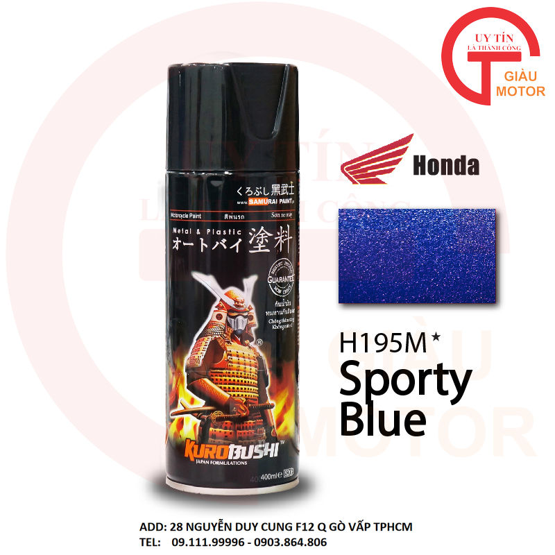 [HCM]SƠN SAMURAI MÀU HONDA H195M MÀU XANH DƯƠNG SPORTY BLUE