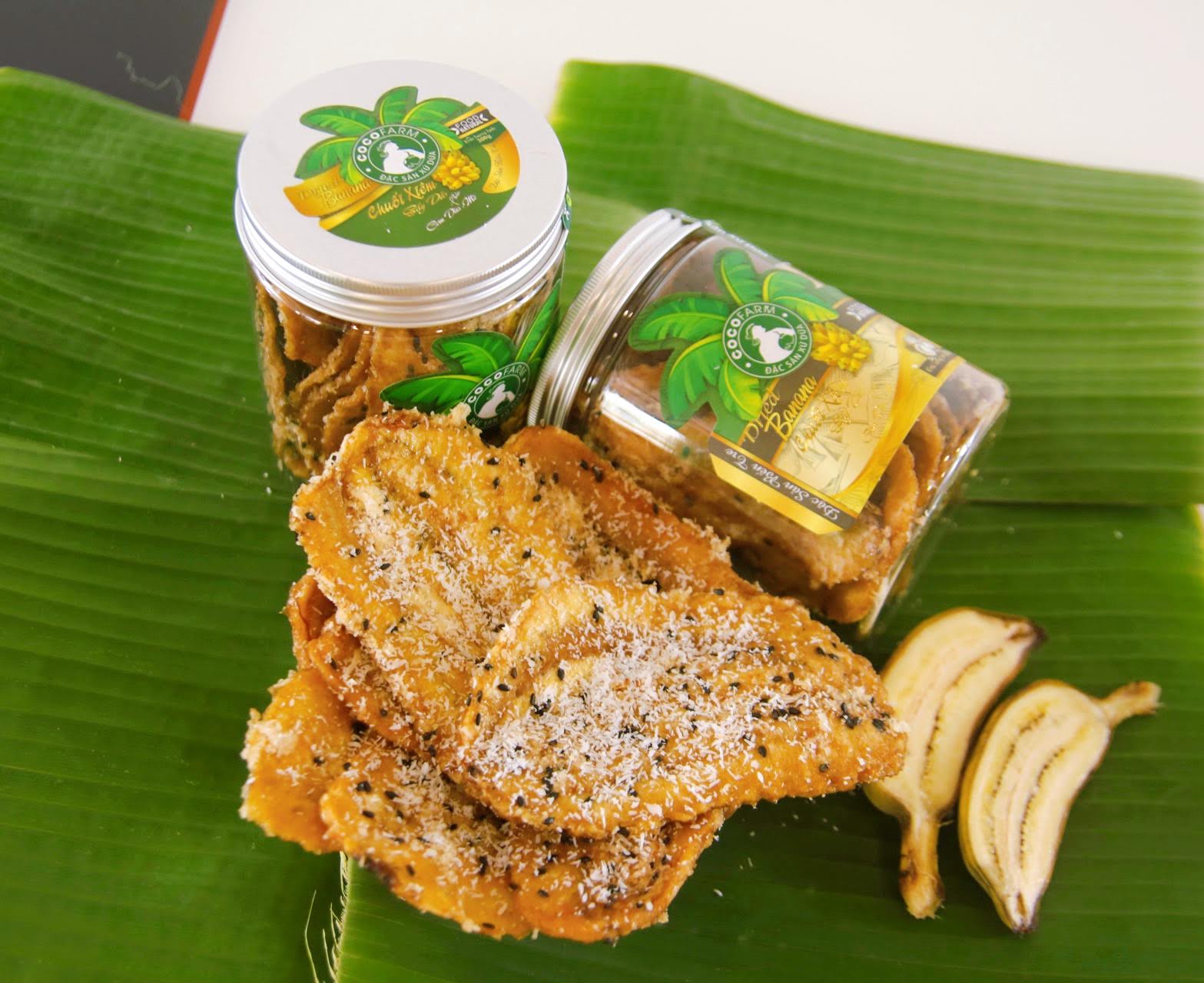 Chuối Xiêm Sấy Dẻo phủ thêm lớp Dừa, Mè đen Cocofarm