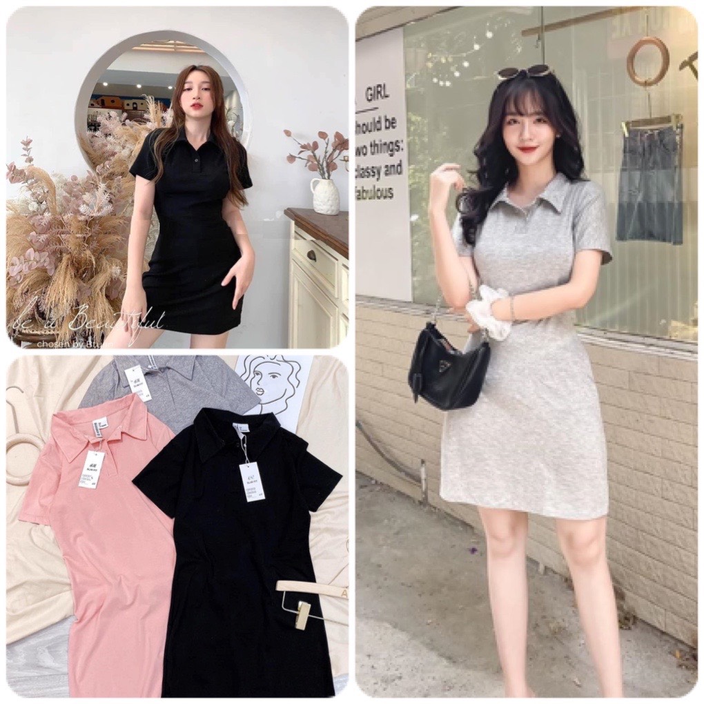 [Siêu phẩm] Đầm Polo Body Váy Ngắn Nữ Dáng Ôm Cộc Tay 3 Màu xinh xắn, có size to